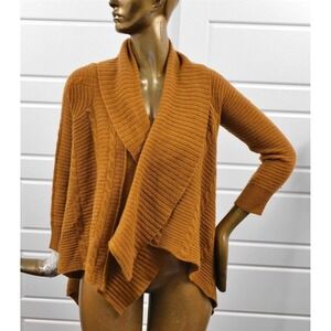 Neiman Marcus 100% Cashmere Copper Brown Open Cardigan Sweater sz‎ S